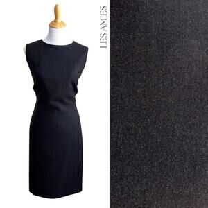 Vintage Lands End Wool Cashmere Classic Sheath Brown Dress 14